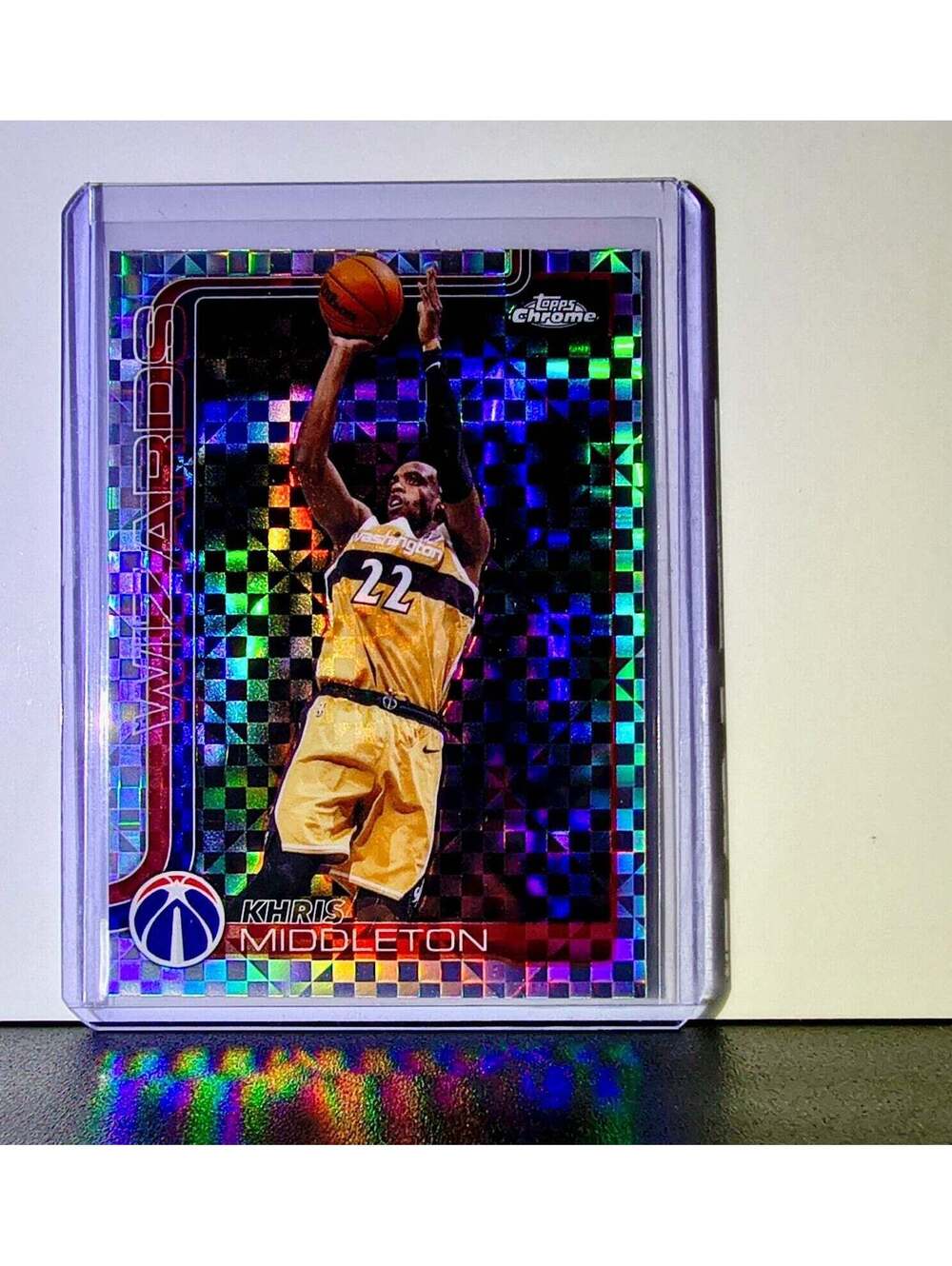 Khris Middleton 2025-26 NBA Topps Chrome Update X-Fractor #101 Card Wizards
